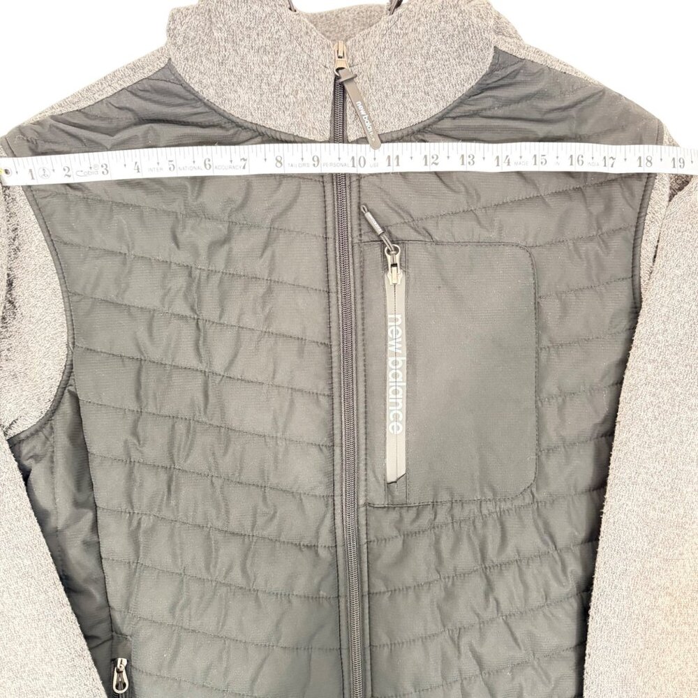 New Balance Quilted Front Full-Zip Hoodie - Men's S - Black/Gray - Picture 11 of 11